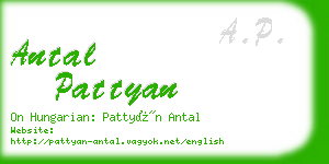 antal pattyan business card